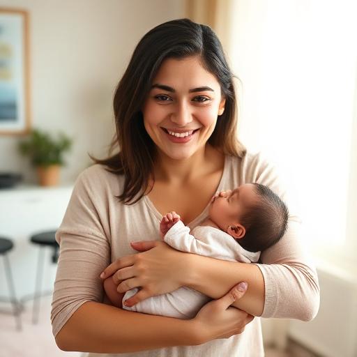 Larissa Almeida com seu bebê