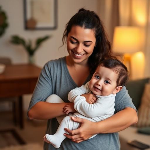 Patrícia Souza com seu bebê